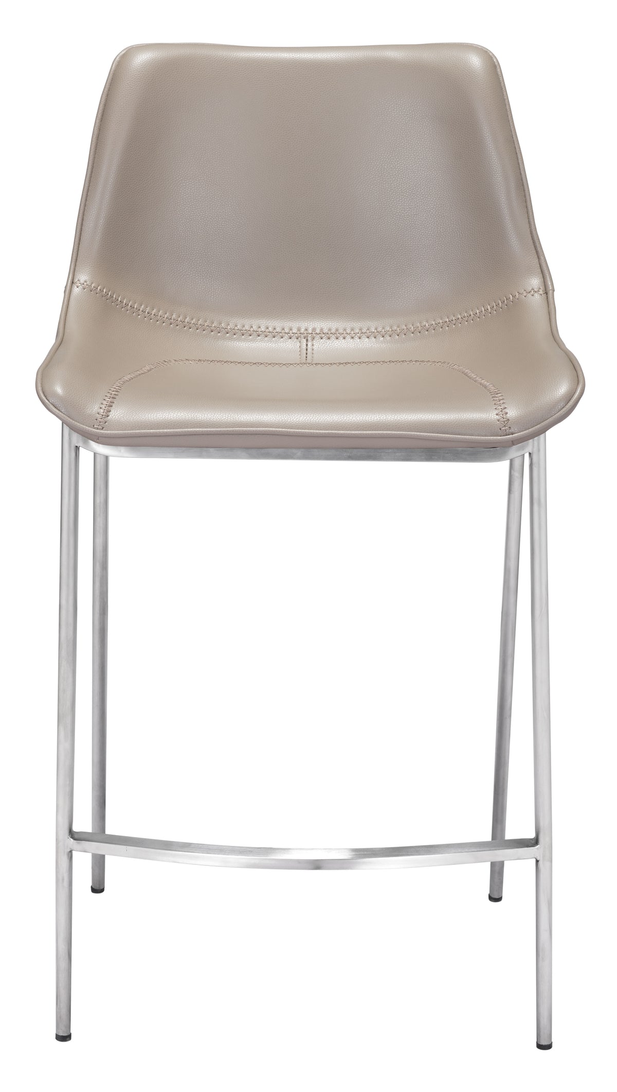 Magnus Counter Stool (Set of 2) in Brown & Silver