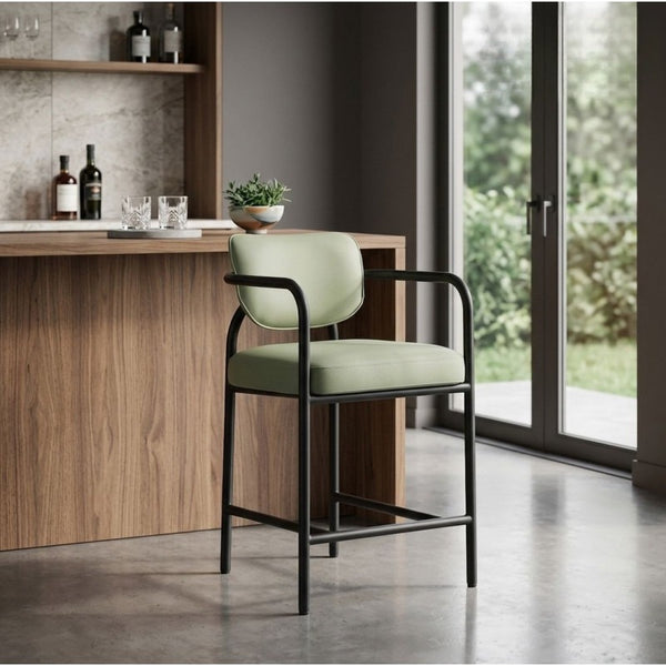 Isadora Soft Sage Upholstered Counter Height Stool – 35.5