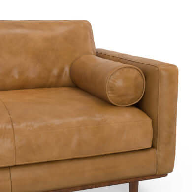 Morrison MCM Genuine Leather Sectional Chaise Sofa 102" – Modern Leather Chaise Sectional (2 Colors) close-up view.