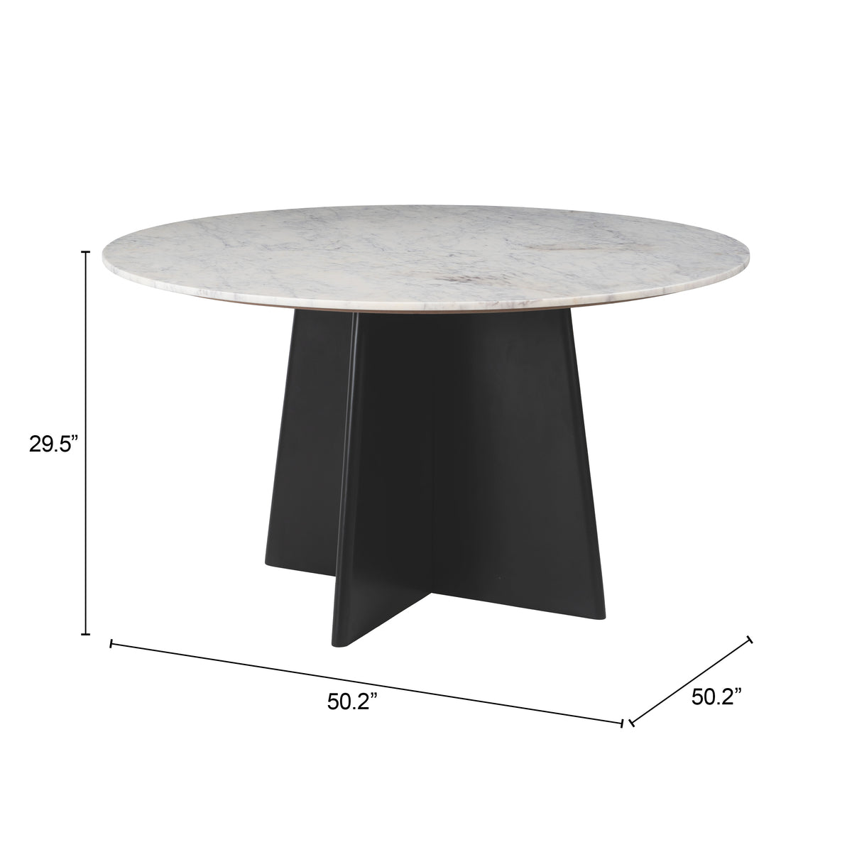 Strela White & Black Dining Table