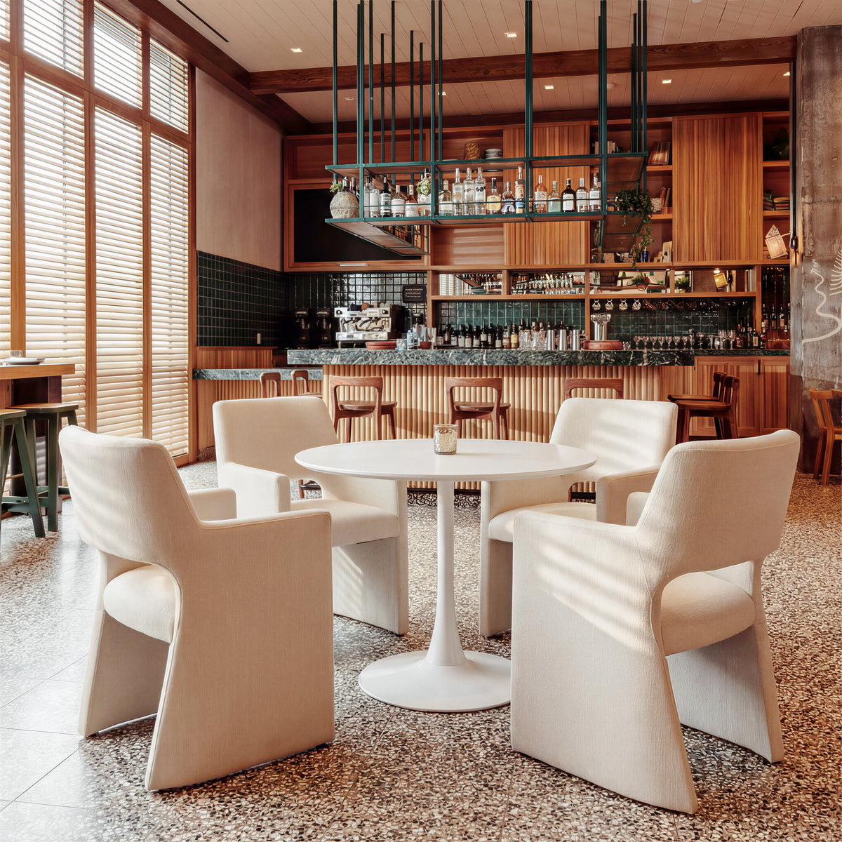 Minet Linen White Dining Chair