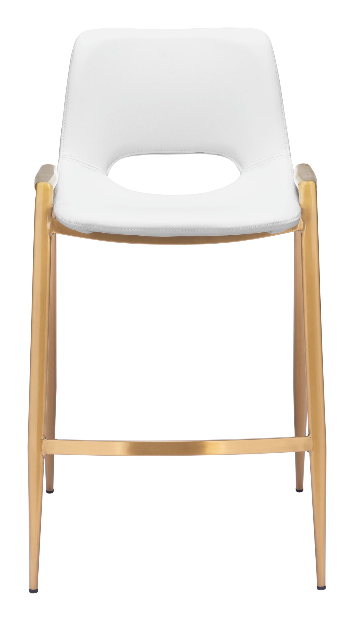 Desi Counter Stool (Set of 2) in White & Gold