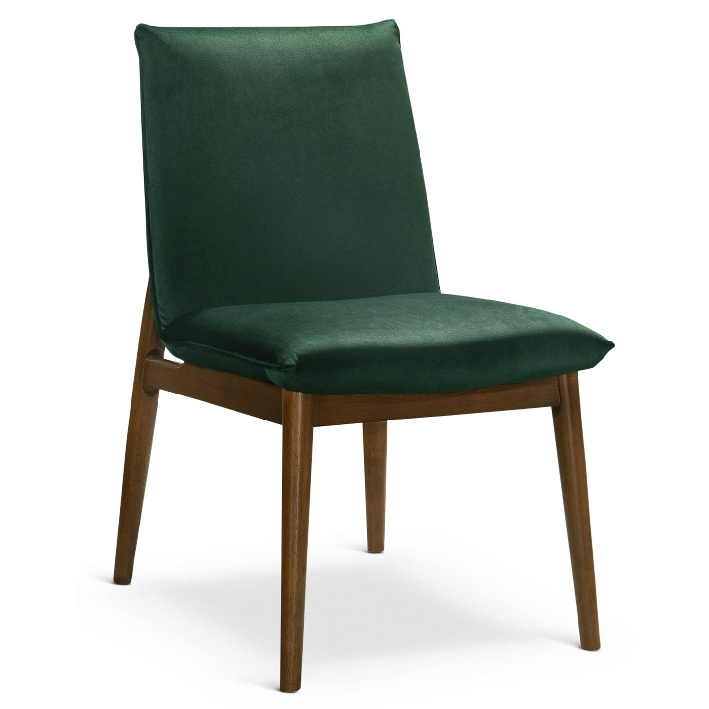 Monza Dark Green Velvet Dining Chair Set – 35" Mid-Century Chairs (Set of 2)