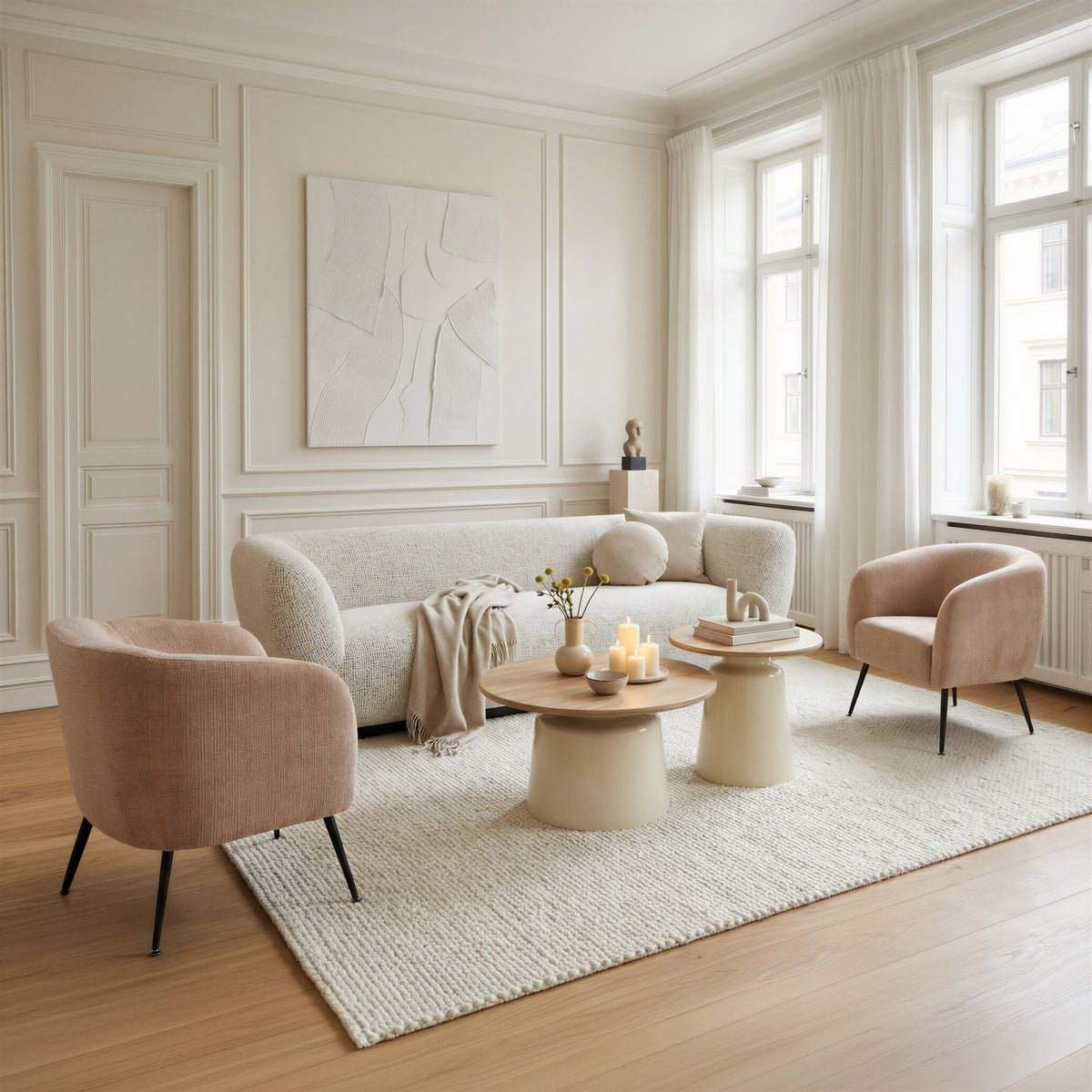 Lireen Natural & Ivory Coffee Table Set (2-Piece)