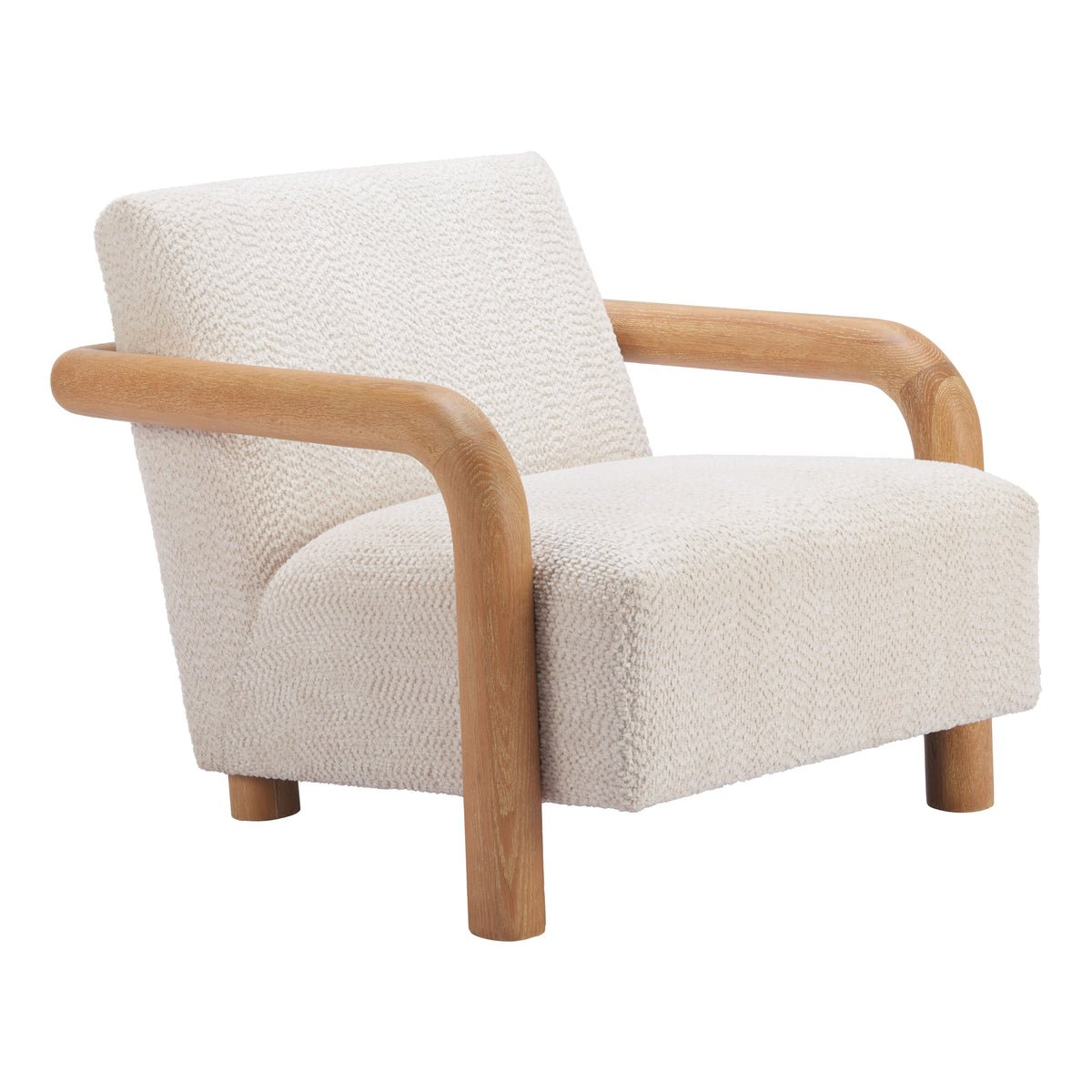 Subliem Cotton White Accent Chair