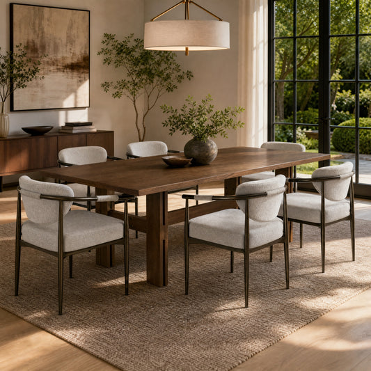 Ingrid Walnut & Bronze 7-Piece Dining Set