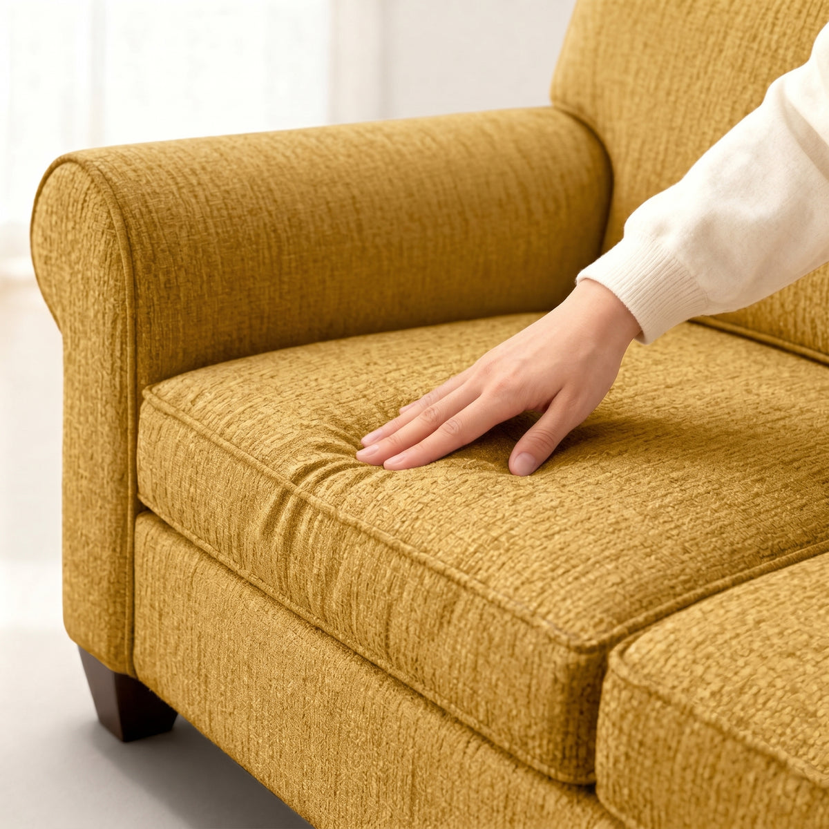 Augusta Sofa – Made in USA, Custom Fabric Options, 83" Classic Design - Hepburn Chai Tea - Fabric (11)