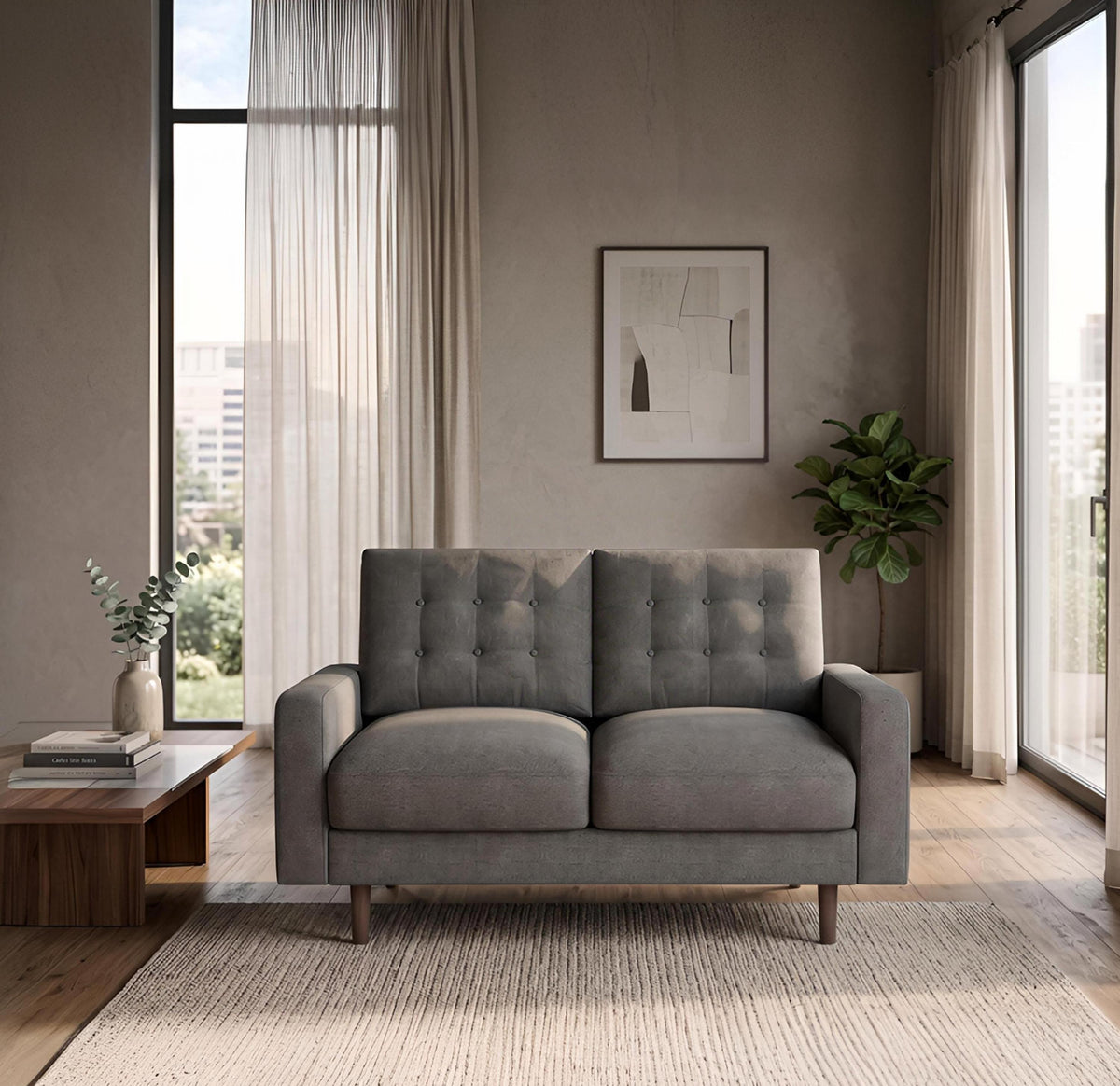 Noemi Tufted Fabric Sofa