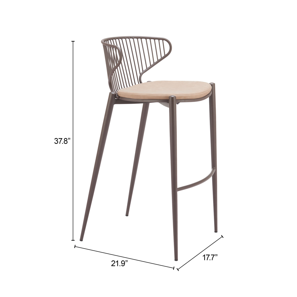 Silues Taupe & Brown Barstool (Set of 2)