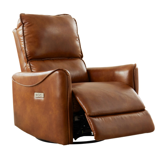Deacon Brown PU Leather Recliner – 36.2" Power Recliner Chair