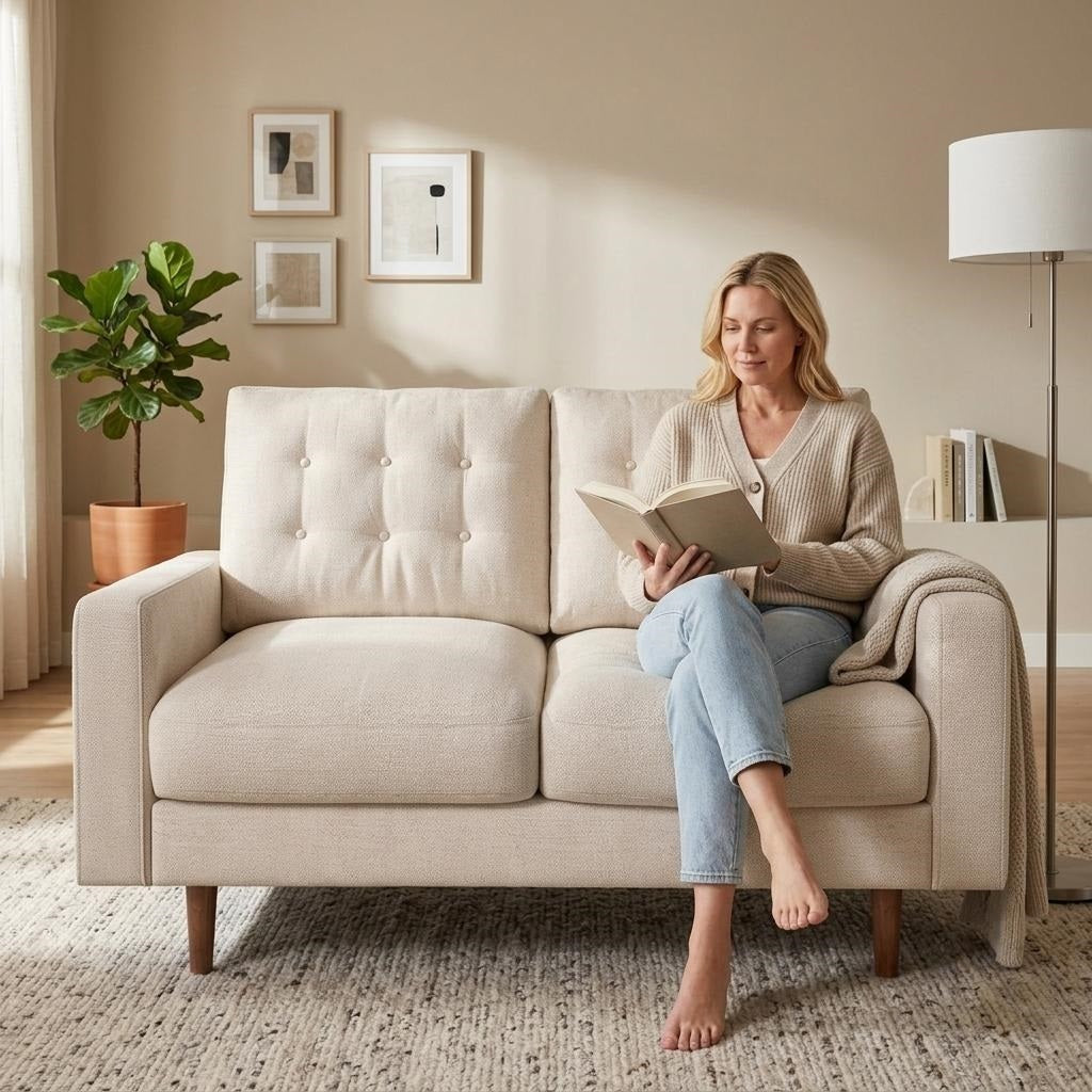 Noemi Tufted Fabric Sofa