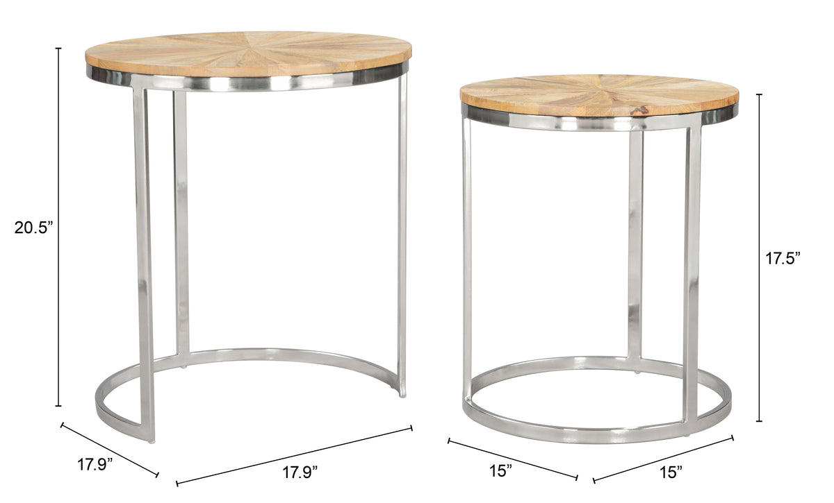 Bari Natural Nesting Table Set (2-Piece)