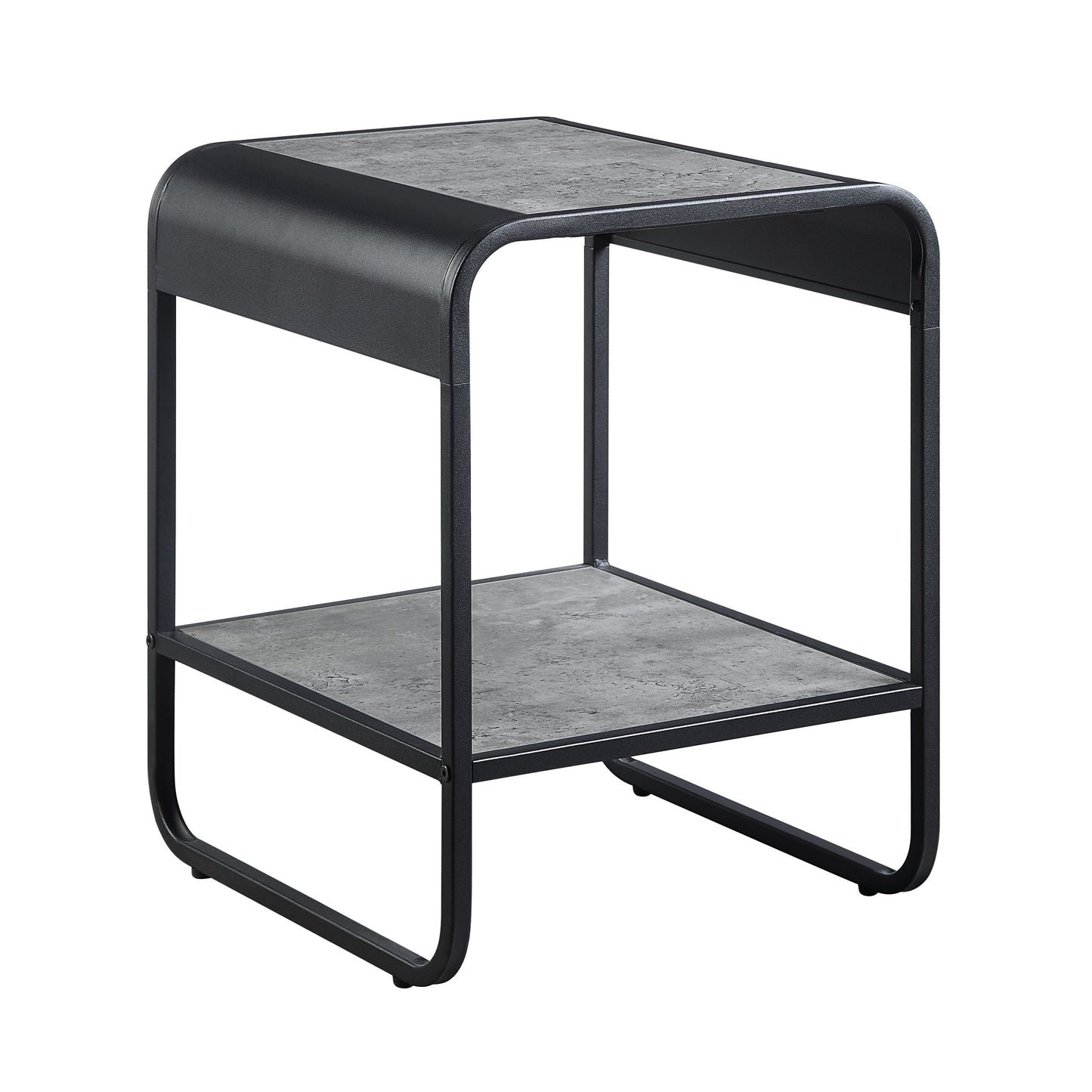 Raziela Black & Grey Synthetic Wood End Table with Storage