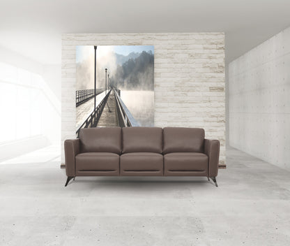 Malaga Taupe Leather Sofa – 83"W Sofa