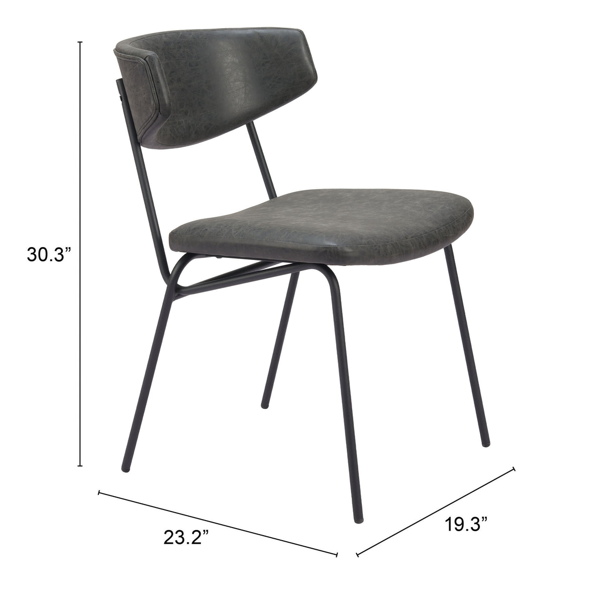 Charon Dining Chair (Set of 2) in Vintage Black