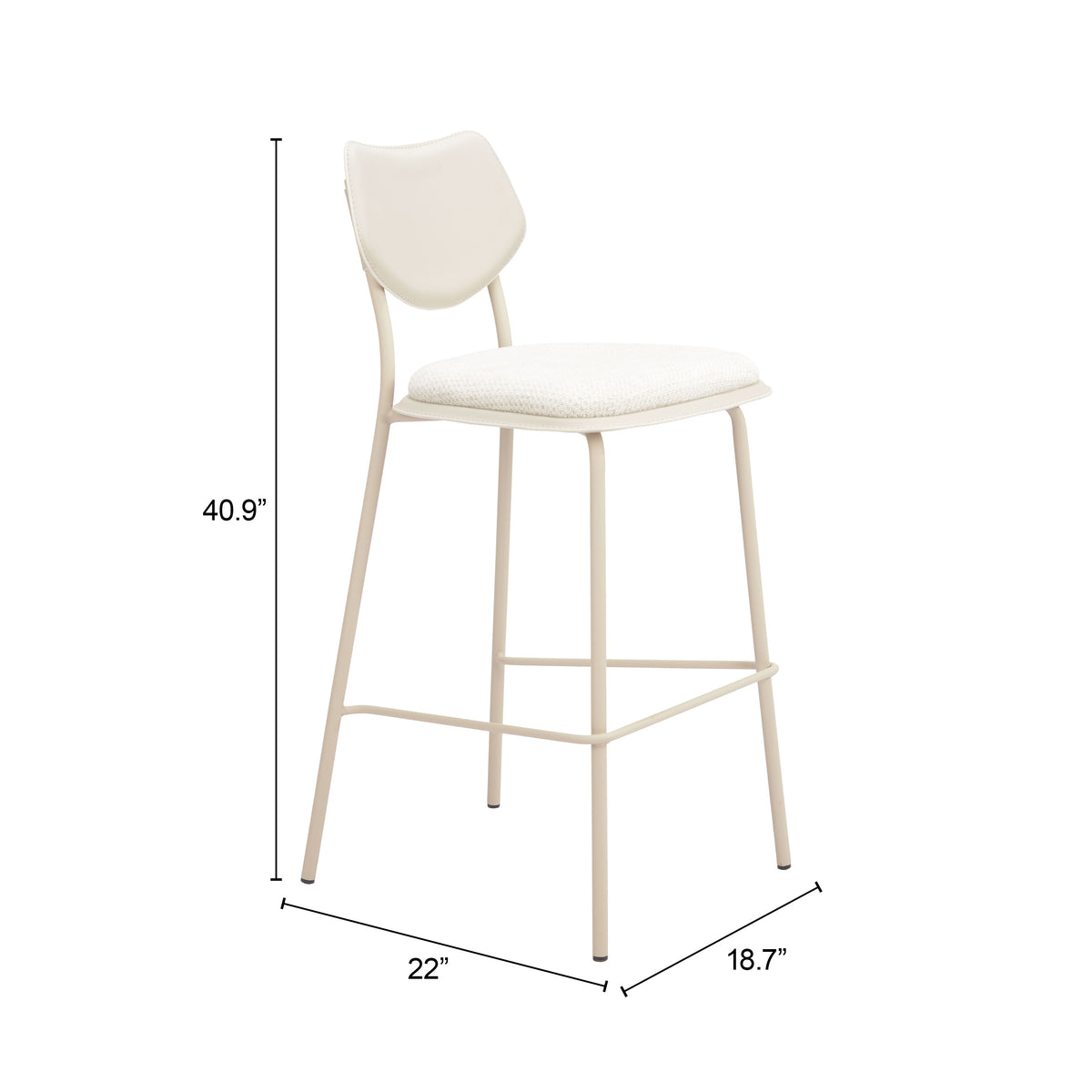 Zeal Light Gray & Beige Barstool (Set of 4)