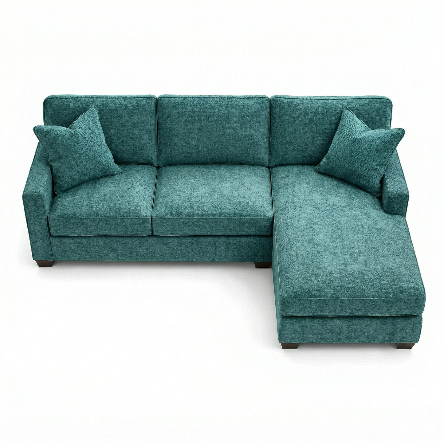 Clifford L-Shaped Sectional Sofa – Made in USA, 9 Fabric Options - Hepburn Emerald - Fabric (5)