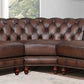 English Chesterfield Tufted Leather Symmetrical Corner Sectional 108'