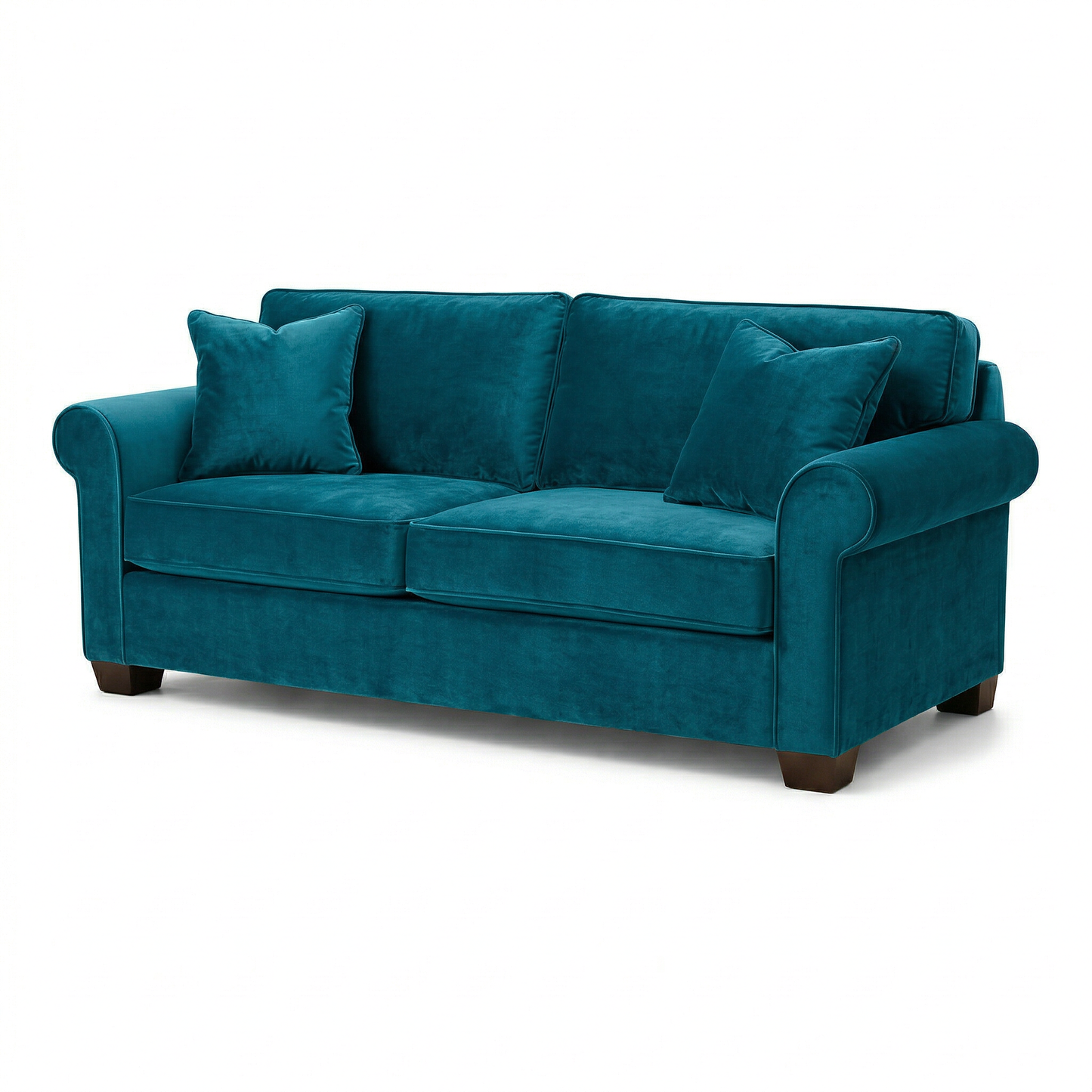 Irlanda Classic Sofa – 92" Rolled-Arm Made-in-USA Sofa - Velvet Antique Peacock - Velvet (8)