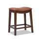 Barlow 24.5' Top Grain Leather Backless Saddle Counter Stool