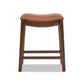 Barlow 24.5' Top Grain Leather Backless Saddle Counter Stool – view 4