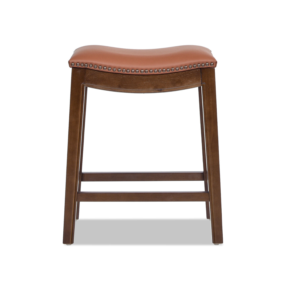Barlow 24.5' Top Grain Leather Backless Saddle Counter Stool – view 4