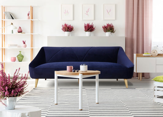 Baylee Navy Blue Upholstered Sofa – 80" Sofa – view 2