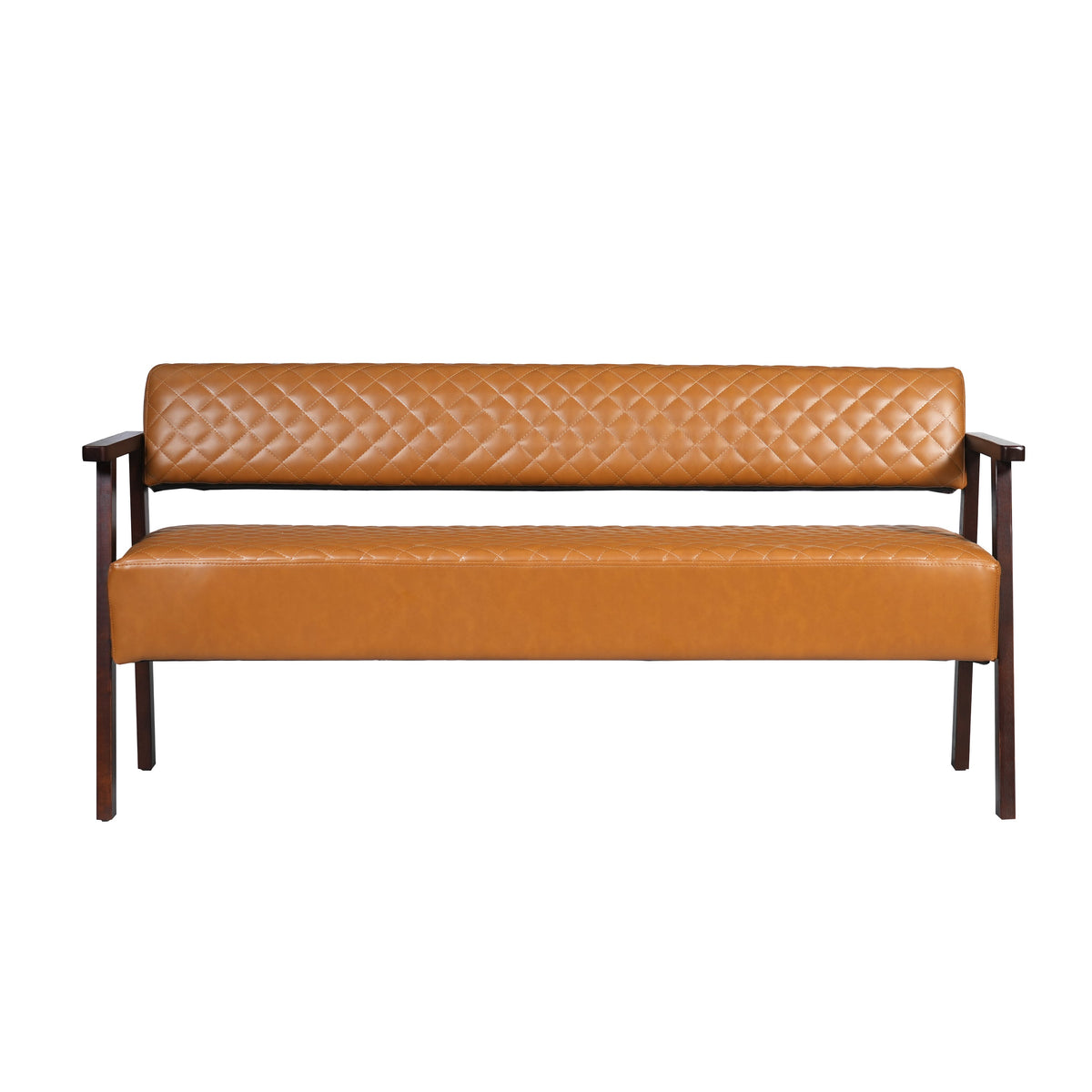 Belden Diamond-Quilted Faux Leather Bench
