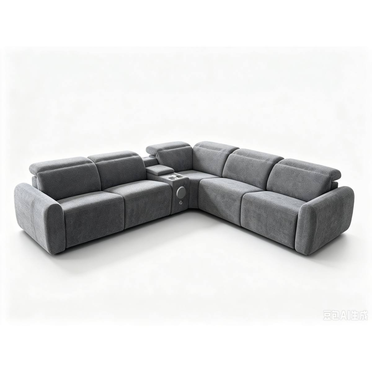 Anselm Power Reclining Sectional in Stone Gray