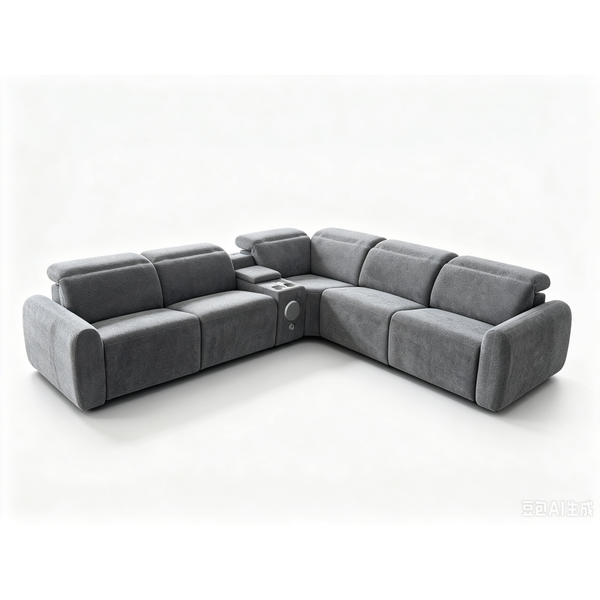 Anselm Power Reclining Sectional in Stone Gray