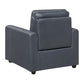 Ardley power reclining sofa, loveseat and chair set in navy faux leather