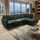 Talmadge L-Shaped Sectional Sofa – Made in USA, 2 Fabric Options - Green Velvet Antique Charcoal (12)