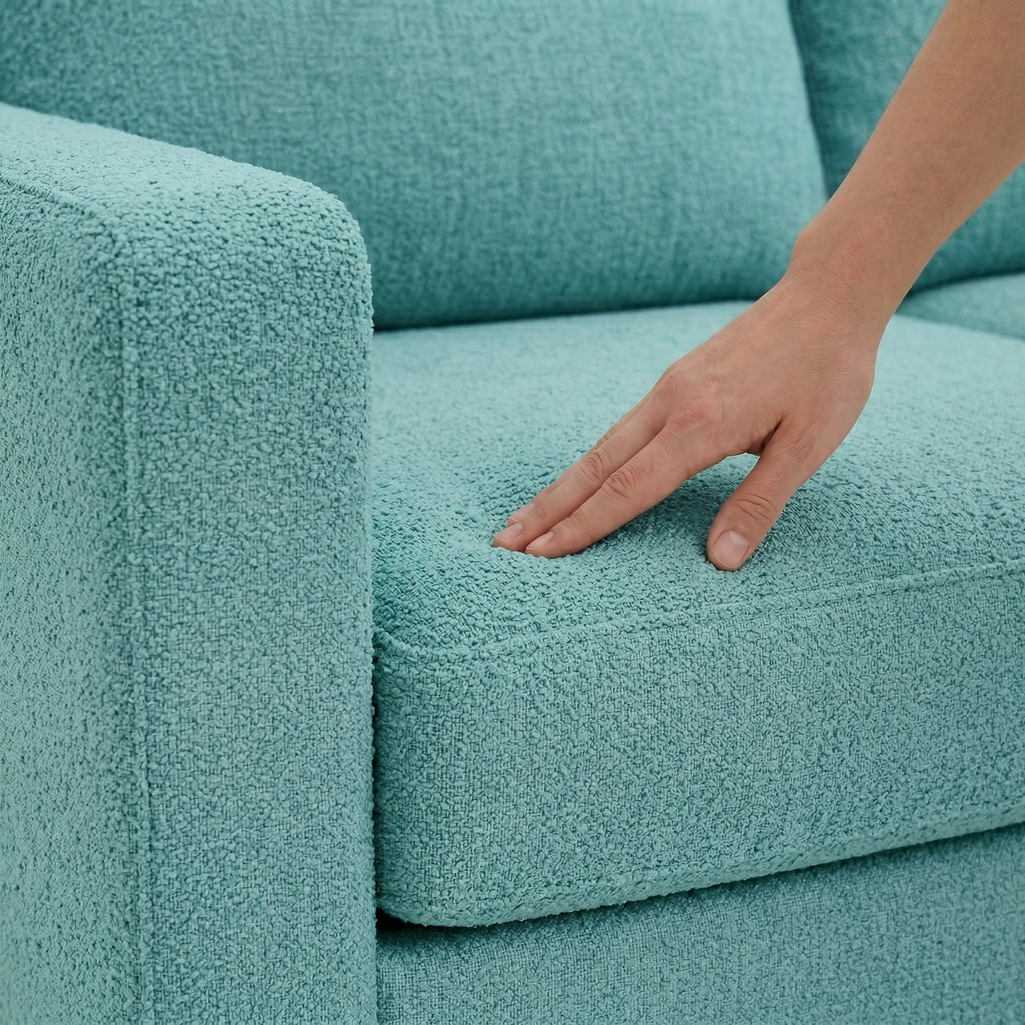 Clifford L-Shaped Sectional Sofa – Made in USA, 9 Fabric Options - Hepburn Emerald - Fabric (7)