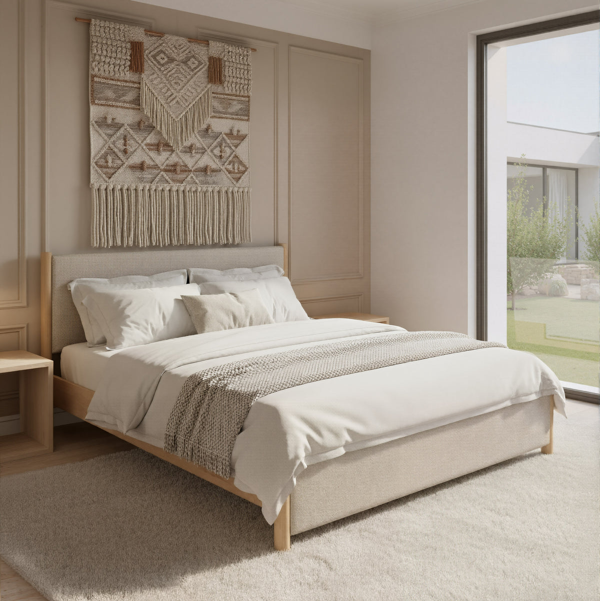 Hadi Beige & Natural King Bed