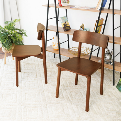 Merritt Brown Solid Wood Dining Chair – 17.7" Mid-Century Modern Dining Chair
