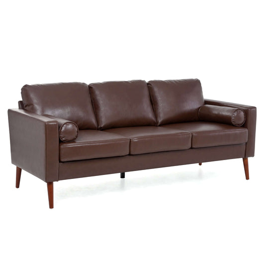 MCM Faux Leather Sofa 77'
