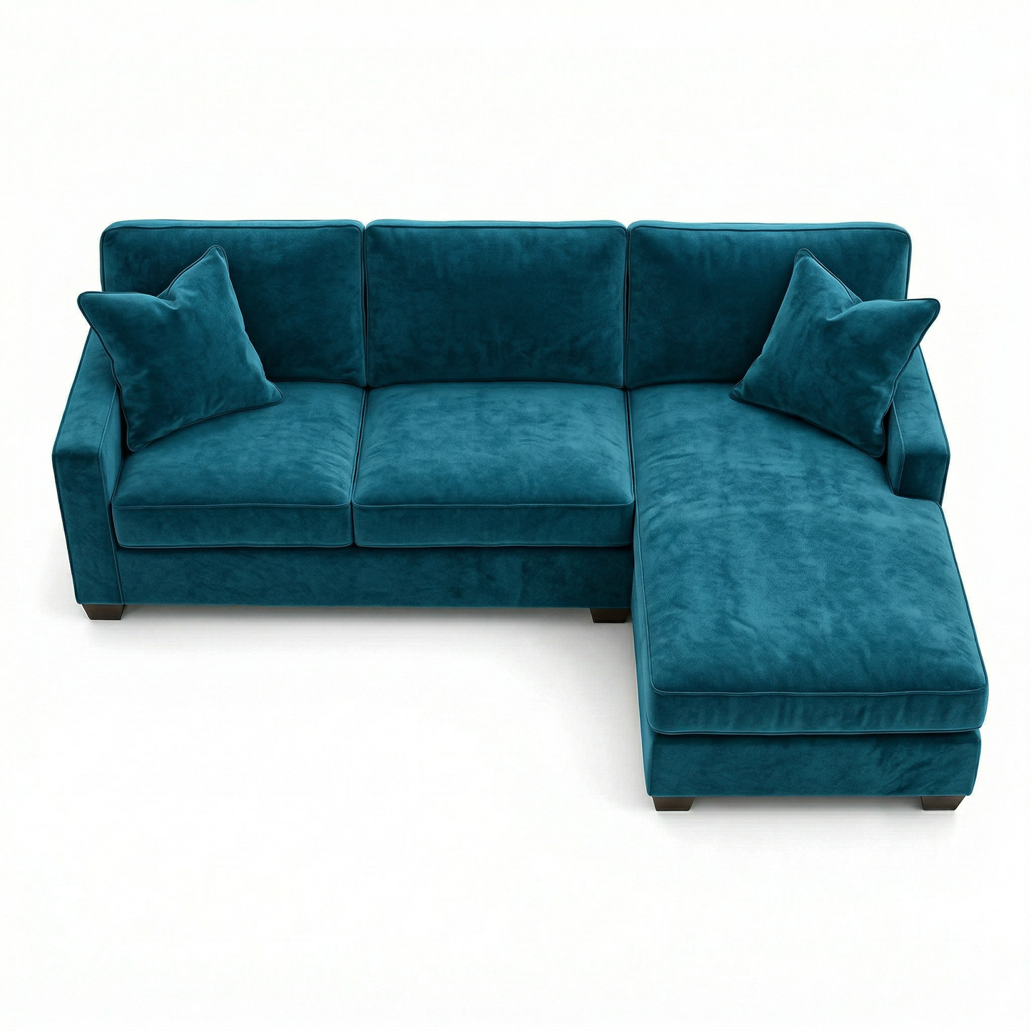 Clifford L-Shaped Sectional Sofa – Made in USA, 9 Fabric Options - Velvet Antique Peacock - Velvet (5)