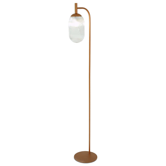 Vela Bronze Metal Floor Lamp – 59" Clear Globe Glass Shade Standing Lamp