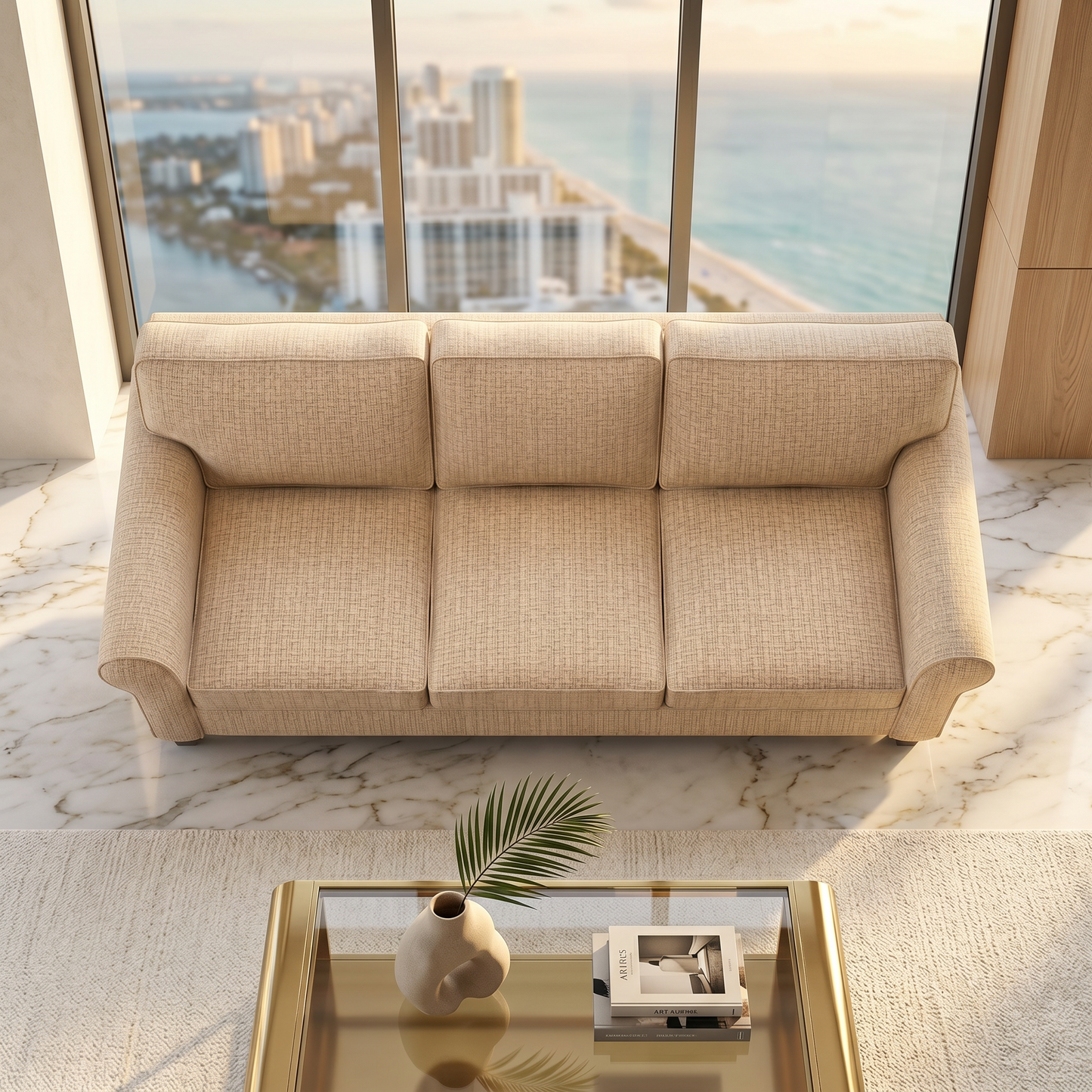 Augusta Sofa – Made in USA, Custom Fabric Options, 83" Classic Design - Redondo Oyster - Fabric (3)