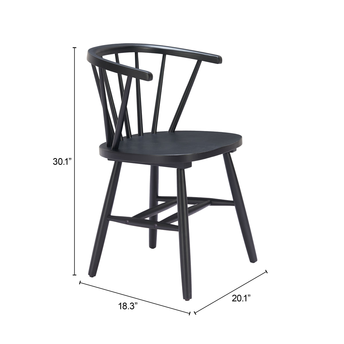 Stenger Dining Chair (Set of 2) in Black