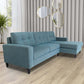 MCM Blue Tufted Back L Shaped Sofa Sectional 108'