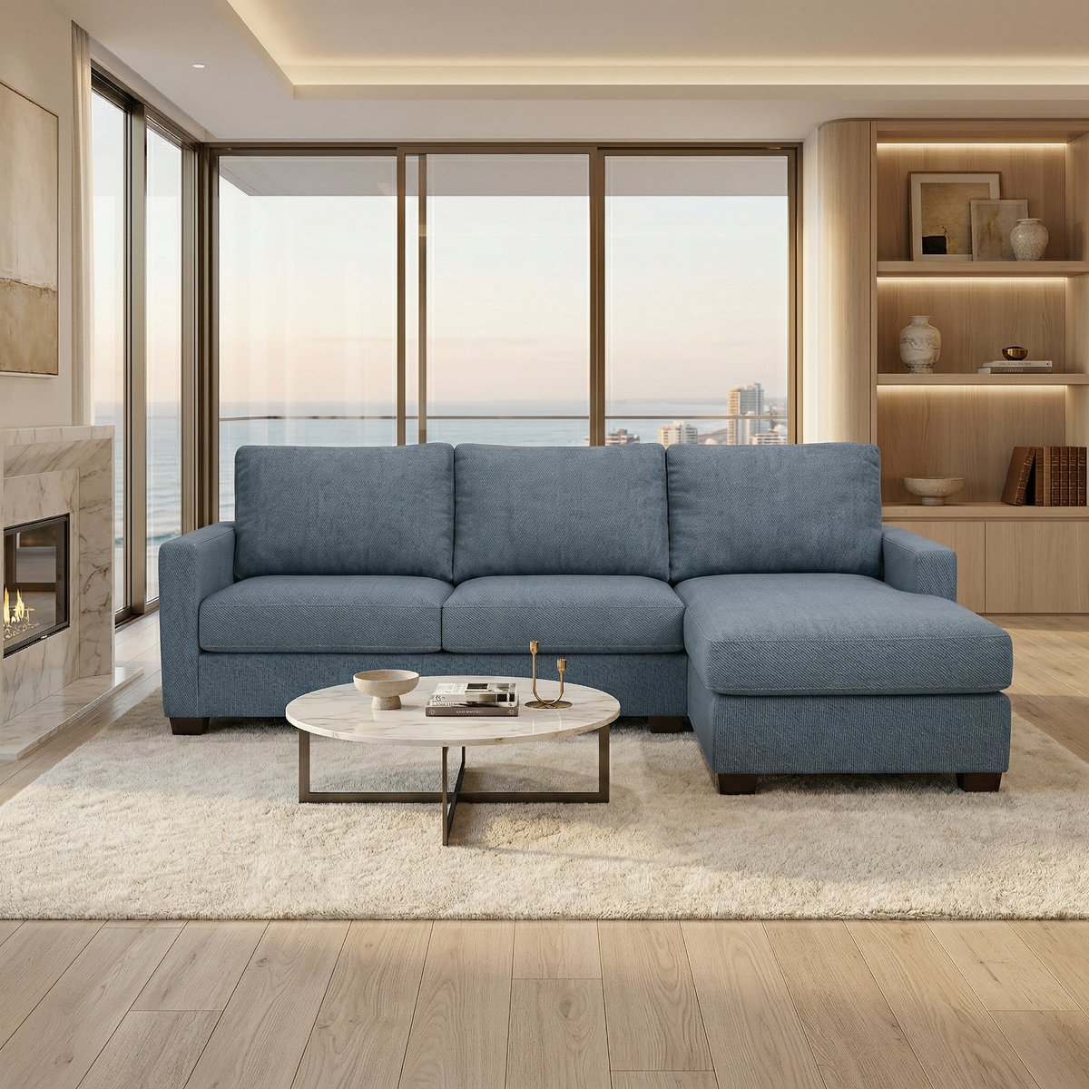 Modena L-Shaped Sectional Sofa - Leslie Peacock - Fabric (10)
