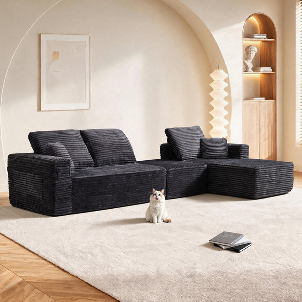 Bradwell Grey Plush Cloud Modular Sectional – 100.4