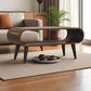 Amaya Mango Wood Coffee Table 35" – Modern Nordic Solid Wood Coffee Table (2 Colors) in inviting living space.