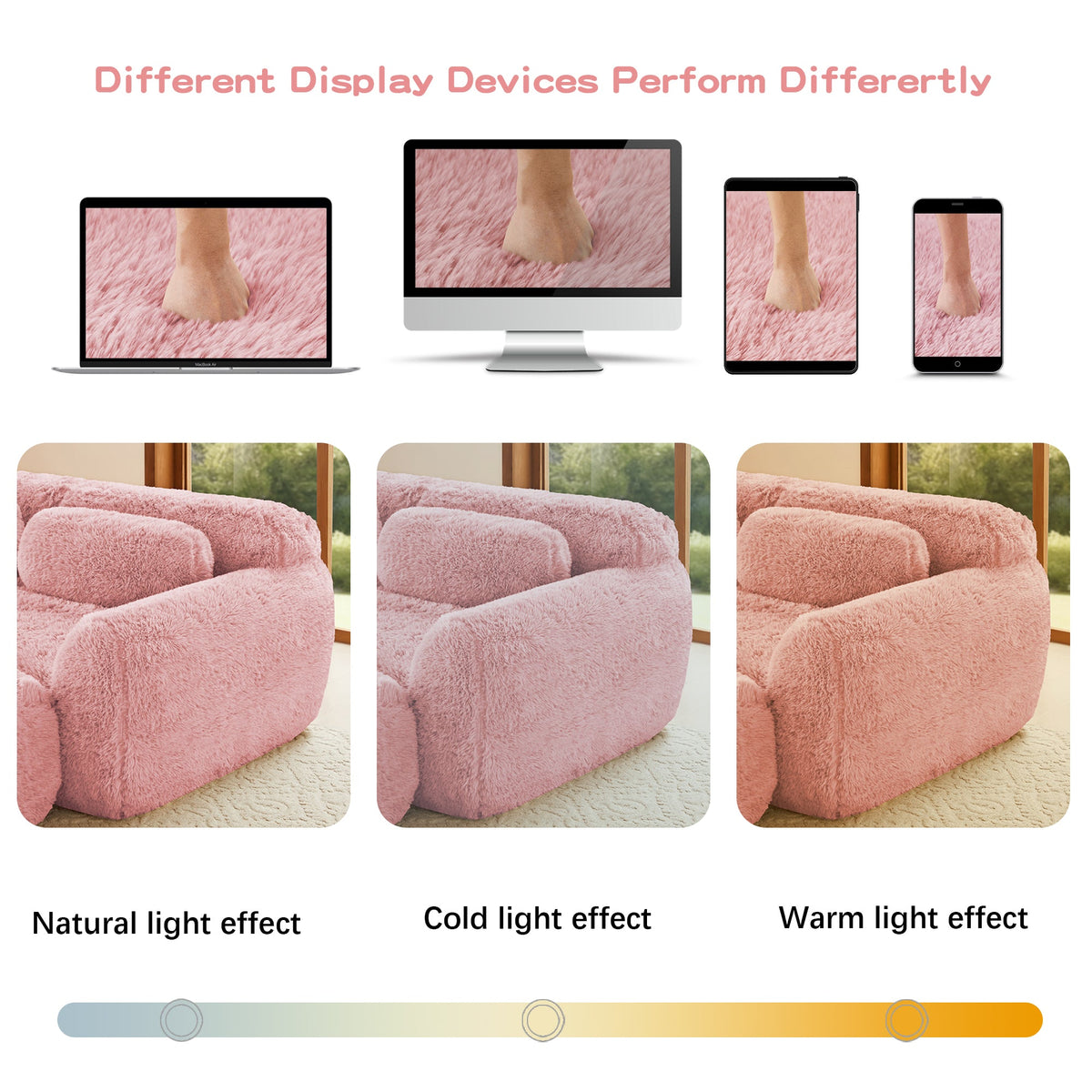 Grayson pink plush modular sofa