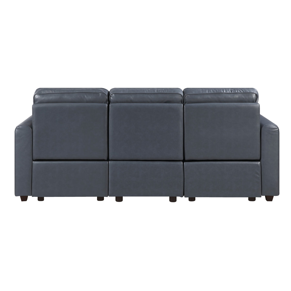 Ardley power reclining sofa, loveseat and chair set in navy faux leather