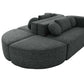 Boneless Boucle Modular Sectional Sofa 115” – Deep Seat Curved U-Shaped Foam Couch for 6