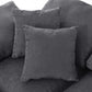 Modern Low Profile Modular U-Shaped Sectional Sofa with Ottoman in Gray or Beige 129" - Revel Sofa 