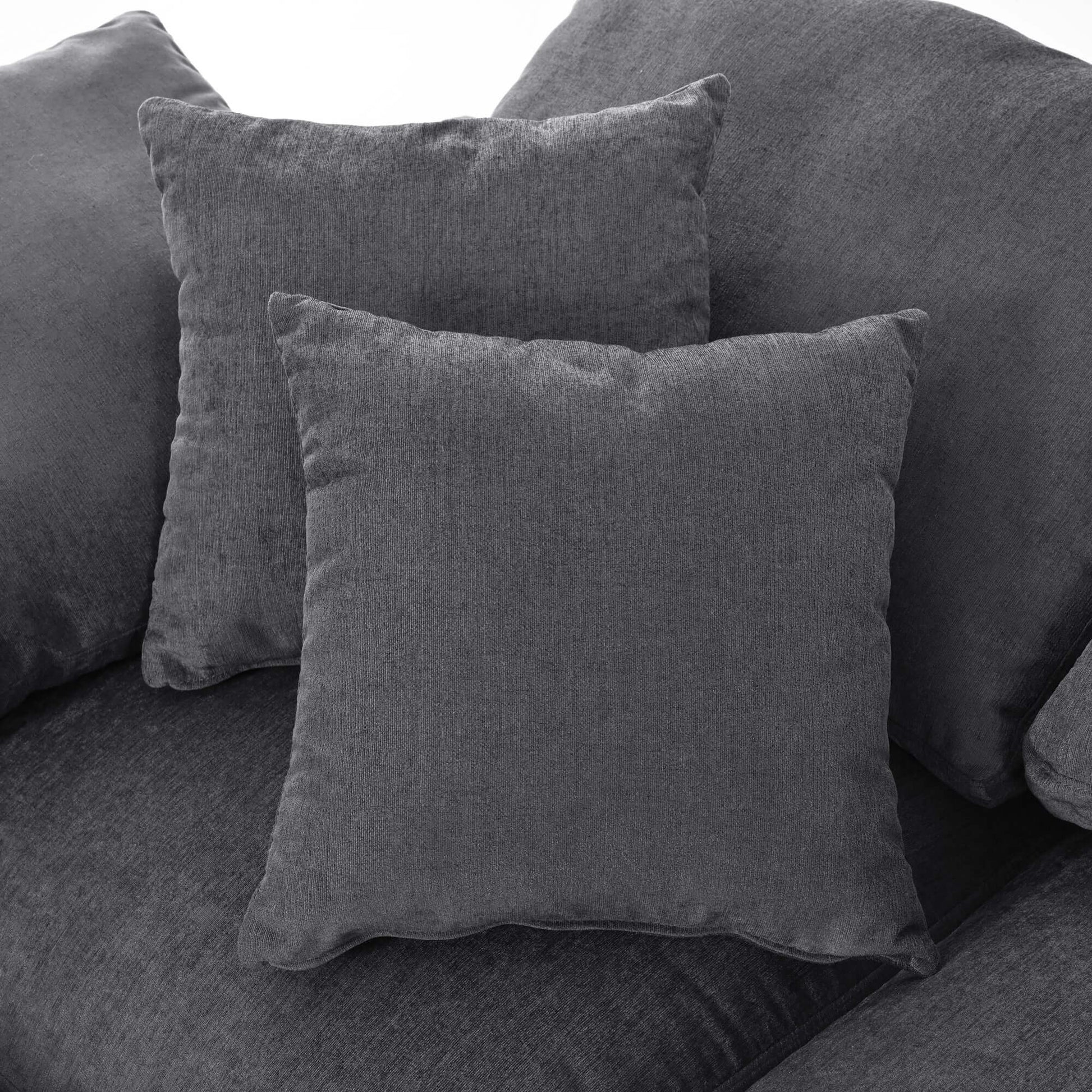 Modern Low Profile Modular U-Shaped Sectional Sofa with Ottoman in Gray or Beige 129" - Revel Sofa 