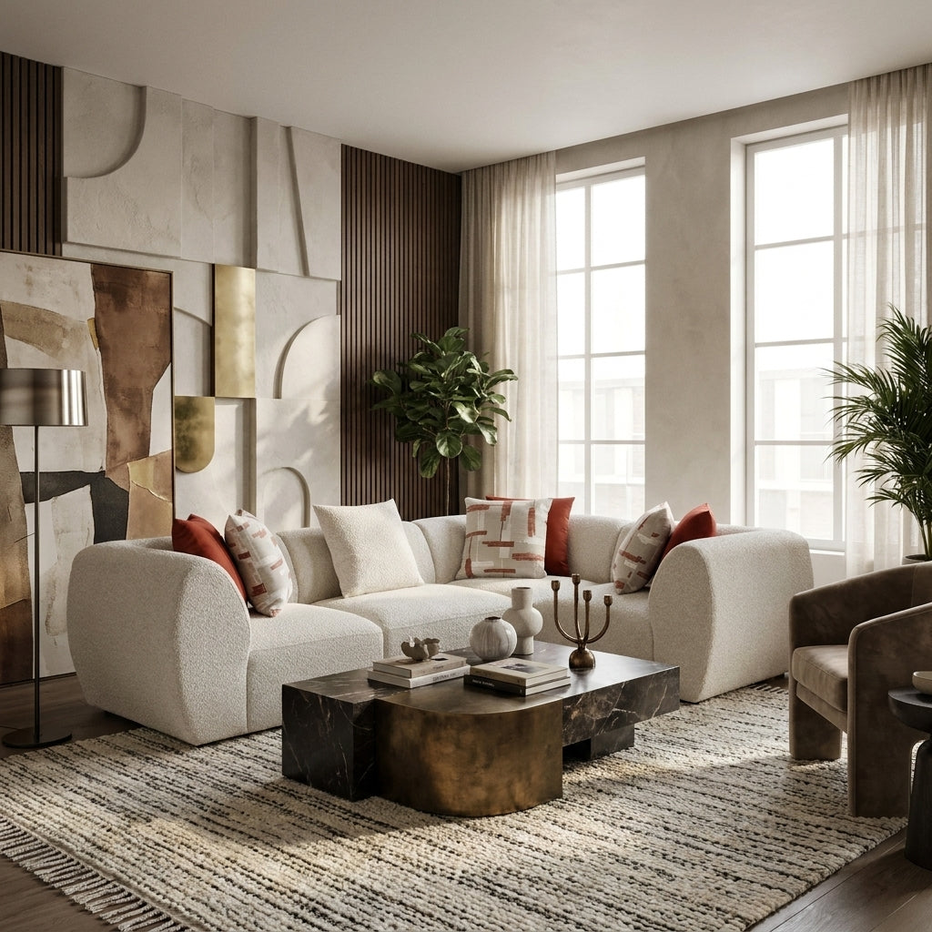Beaumont 4-Piece Modular Sectional Sofa – Beige Chenille Corner Set – view 2